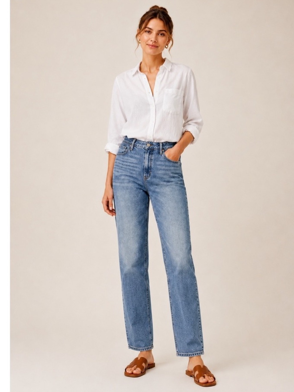 Hollister Ultra‎ High-Rise Dad Jeans W28/L31 Light Blue Vintage Stretch Size 7 R